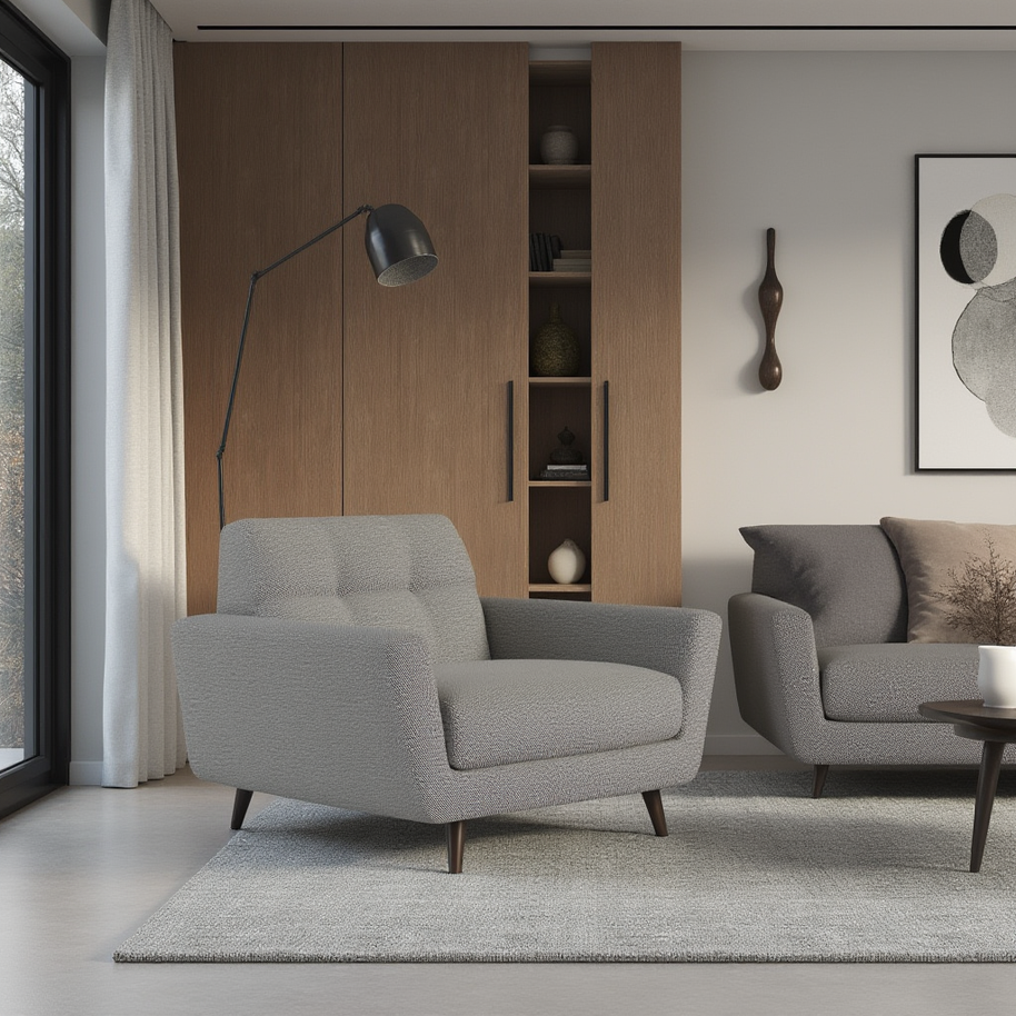 High Level Arm Chair-Fabric-Alley Pepper-MAK Modern