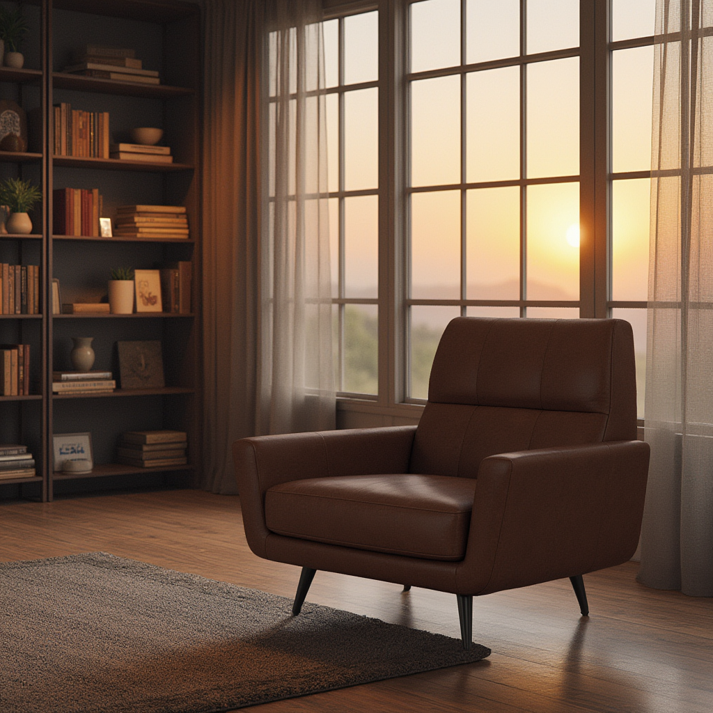 High Level Leather Arm Chair-Leather-Tribeca Black Leather-MAK Modern