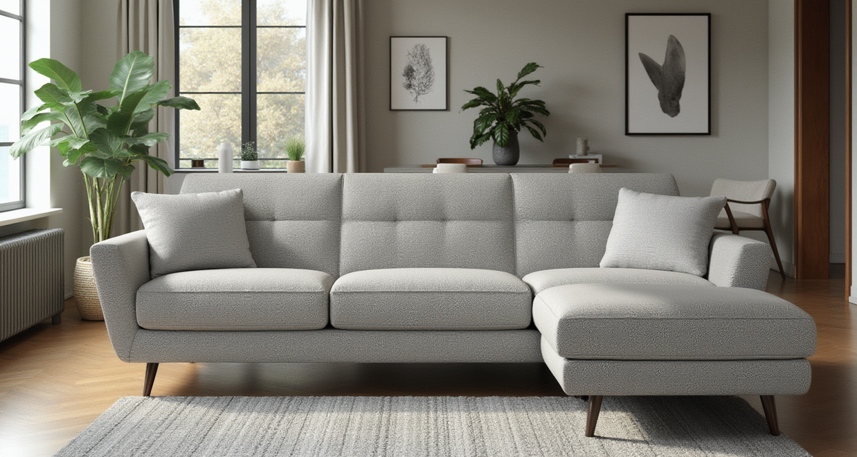 High Level Reversible Sofa-Fabric Sectional-Alley Pepper-MAK Modern