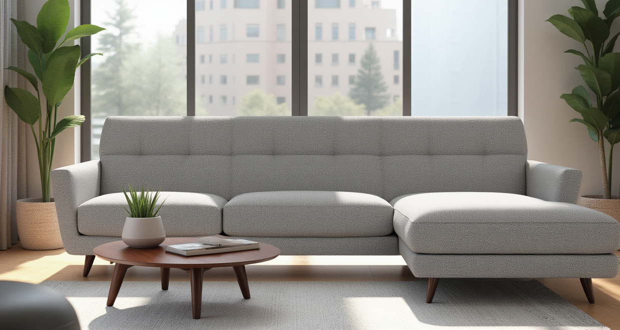 High Level Reversible Sofa-Fabric Sectional-Alley Pepper-MAK Modern