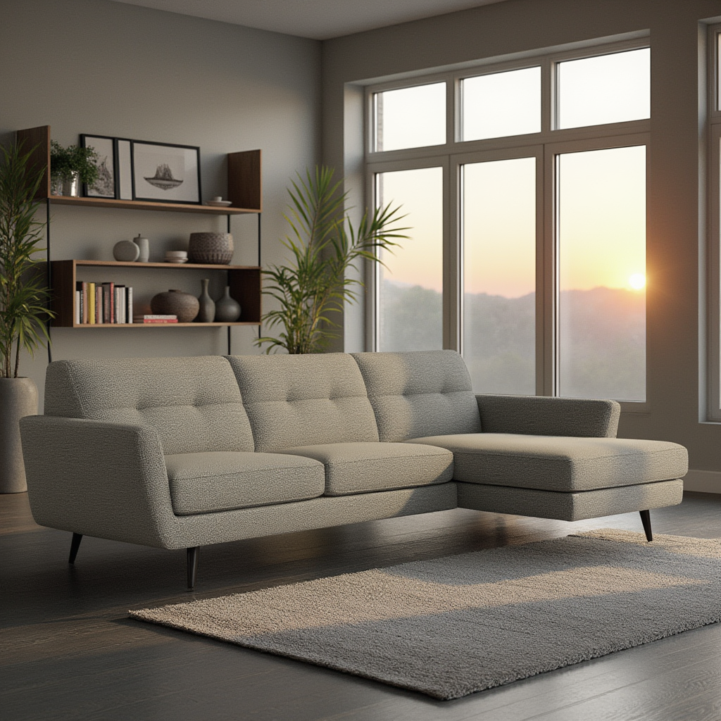 High Level Reversible Sofa-Fabric Sectional-Alley Pepper-MAK Modern