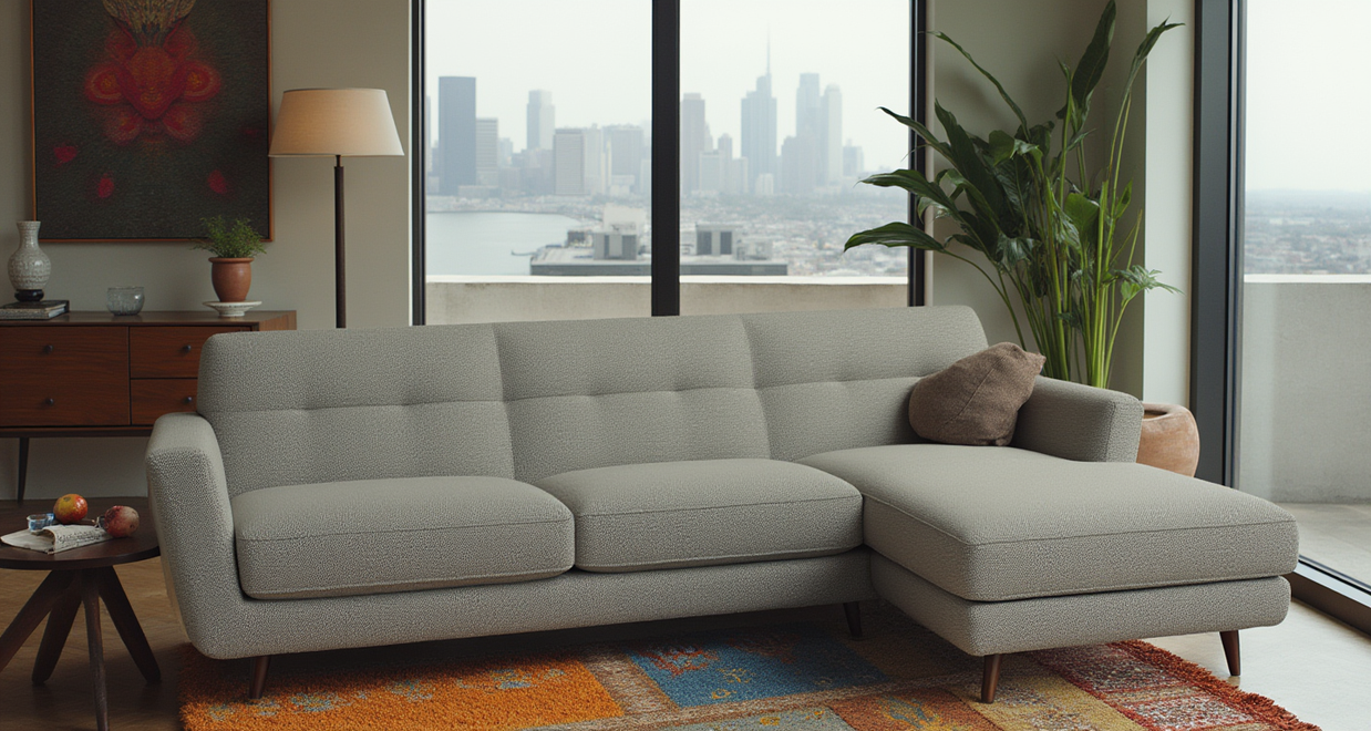 High Level Reversible Sofa-Fabric Sectional-Alley Pepper-MAK Modern