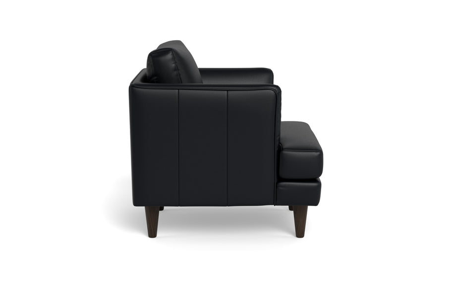 Skyline Leather Arm Chair-Leather Sofa-Tribeca Black Leather-MAK Modern