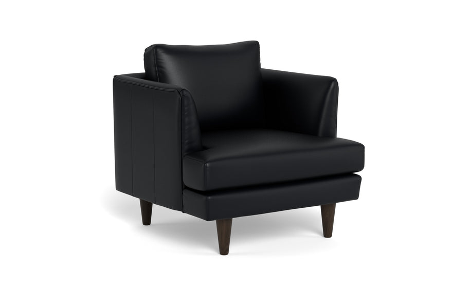 Skyline Leather Arm Chair-Leather Sofa-Tribeca Black Leather-MAK Modern