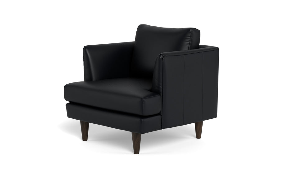 Skyline Leather Arm Chair-Leather Sofa-Tribeca Black Leather-MAK Modern
