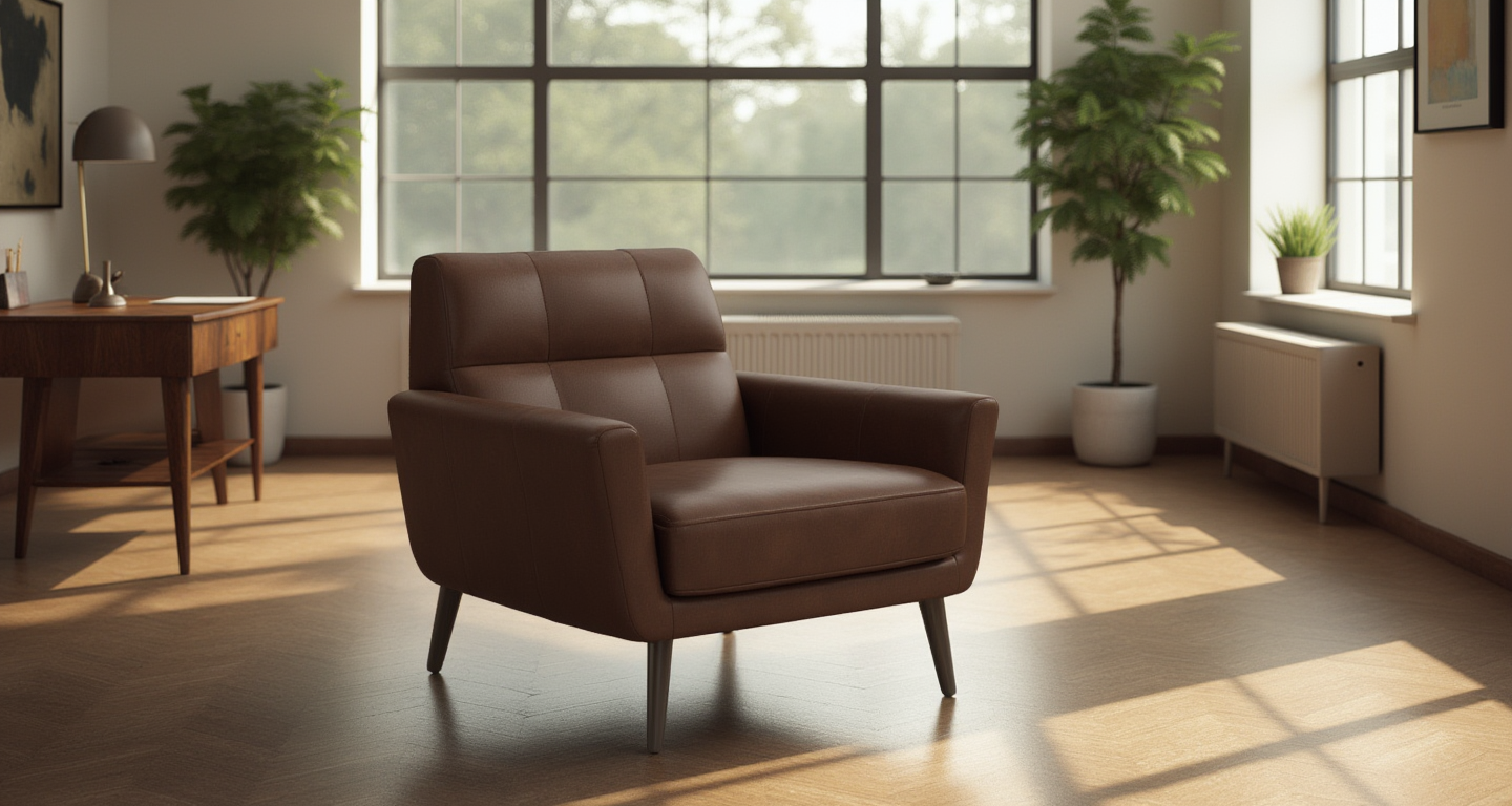 High Level Leather Arm Chair-Leather-Tribeca Black Leather-MAK Modern