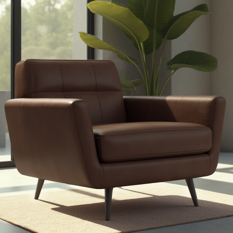 High Level Leather Arm Chair-Leather-Tribeca Black Leather-MAK Modern