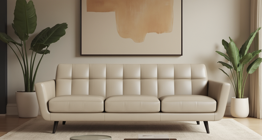 High Level Estate Leather Sofa-Leather Sofa-Tribeca Black Leather-MAK Modern