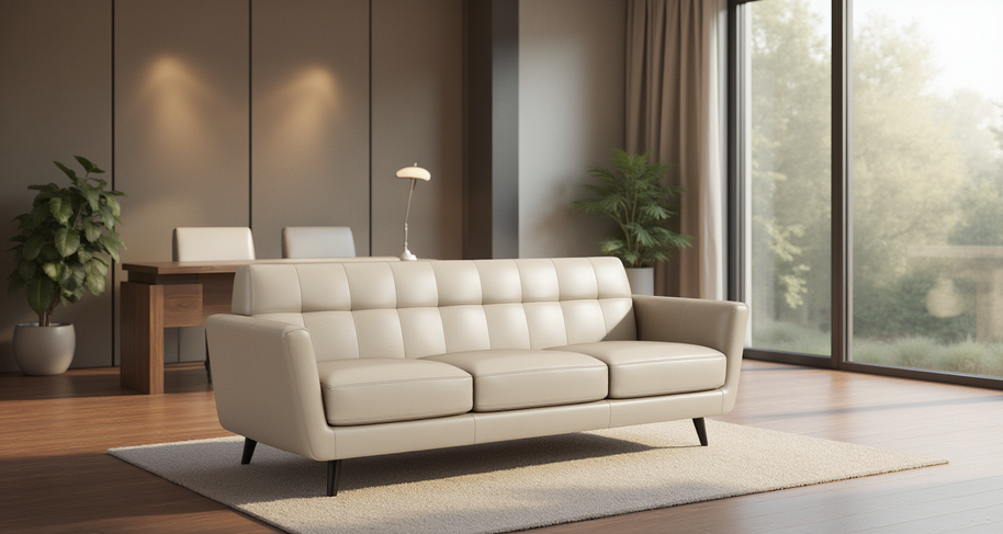 High Level Estate Leather Sofa-Leather Sofa-Tribeca Black Leather-MAK Modern