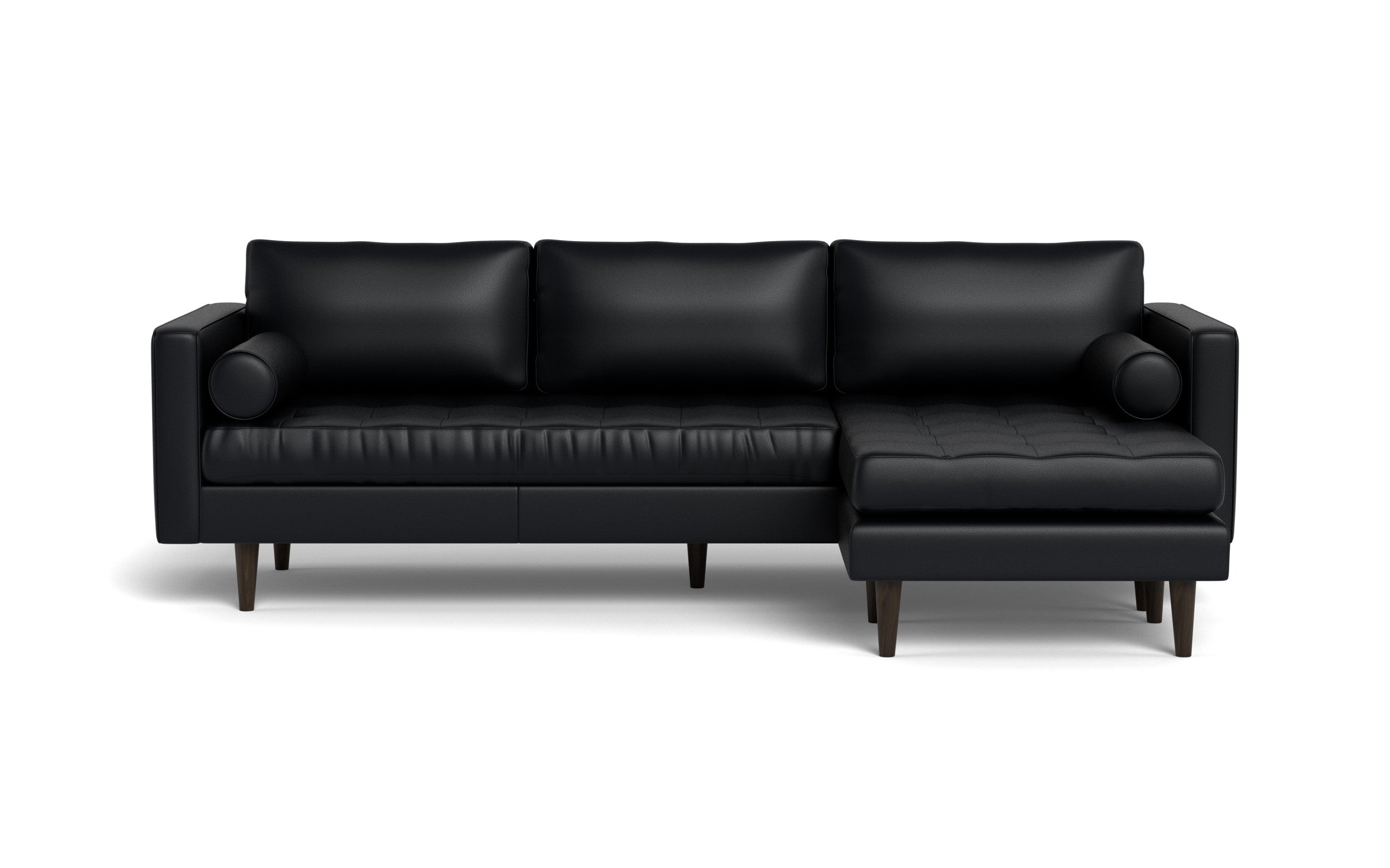 Ayden Leather Reversible Sofa Chaise-Leather Sectional-Tribeca Chelsea-MAK Modern