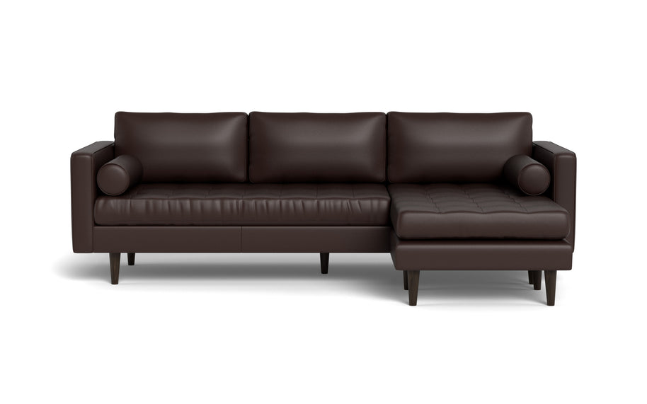 Ayden Leather Reversible Sofa Chaise-Leather Sectional-Tribeca Espresso Leather-MAK Modern