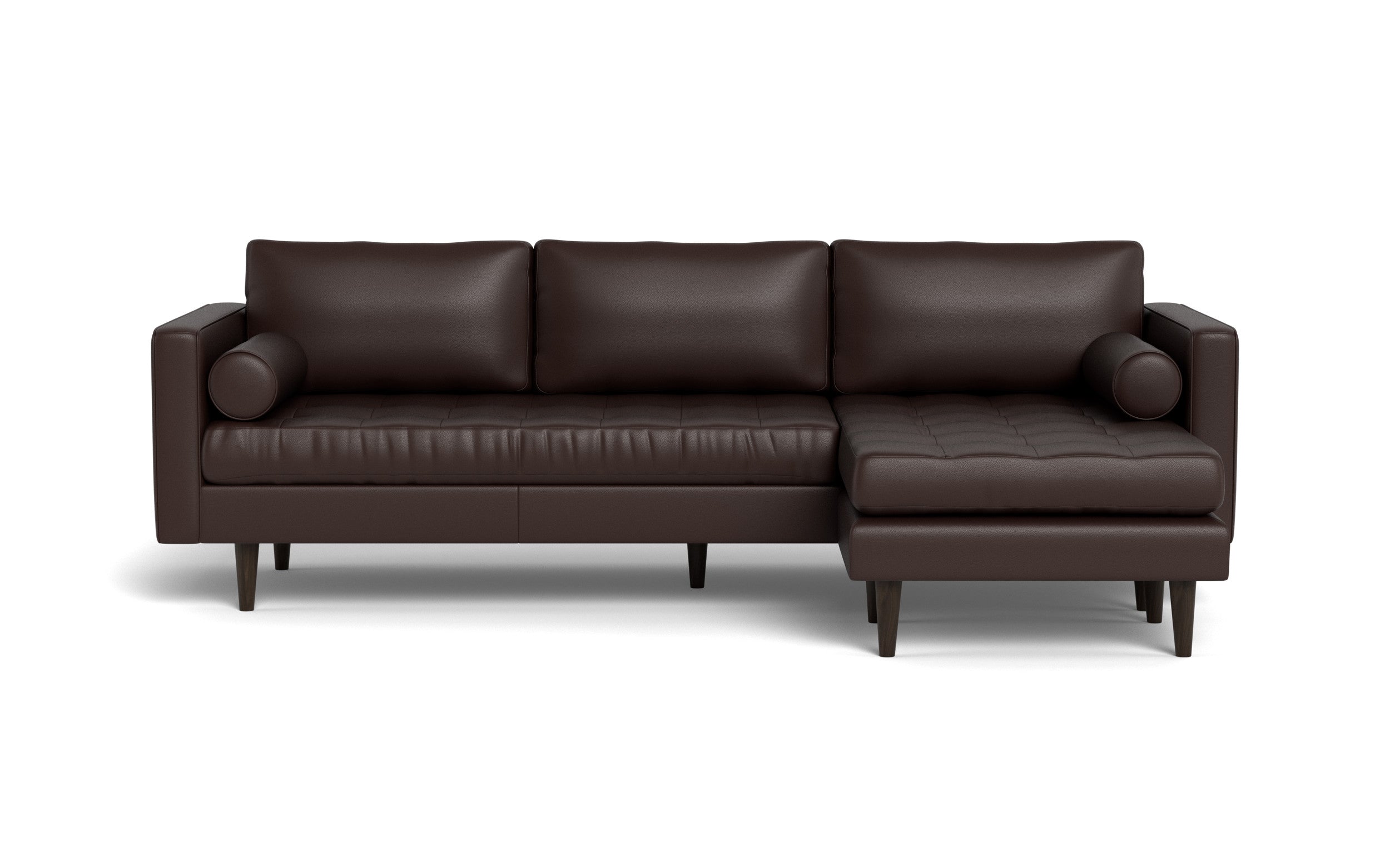 Ayden Leather Reversible Sofa Chaise-Leather Sectional-Tribeca Espresso Leather-MAK Modern