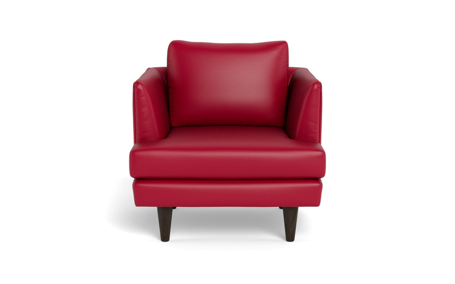 Skyline Leather Arm Chair-Leather Sofa-Tribeca Scarlet-MAK Modern