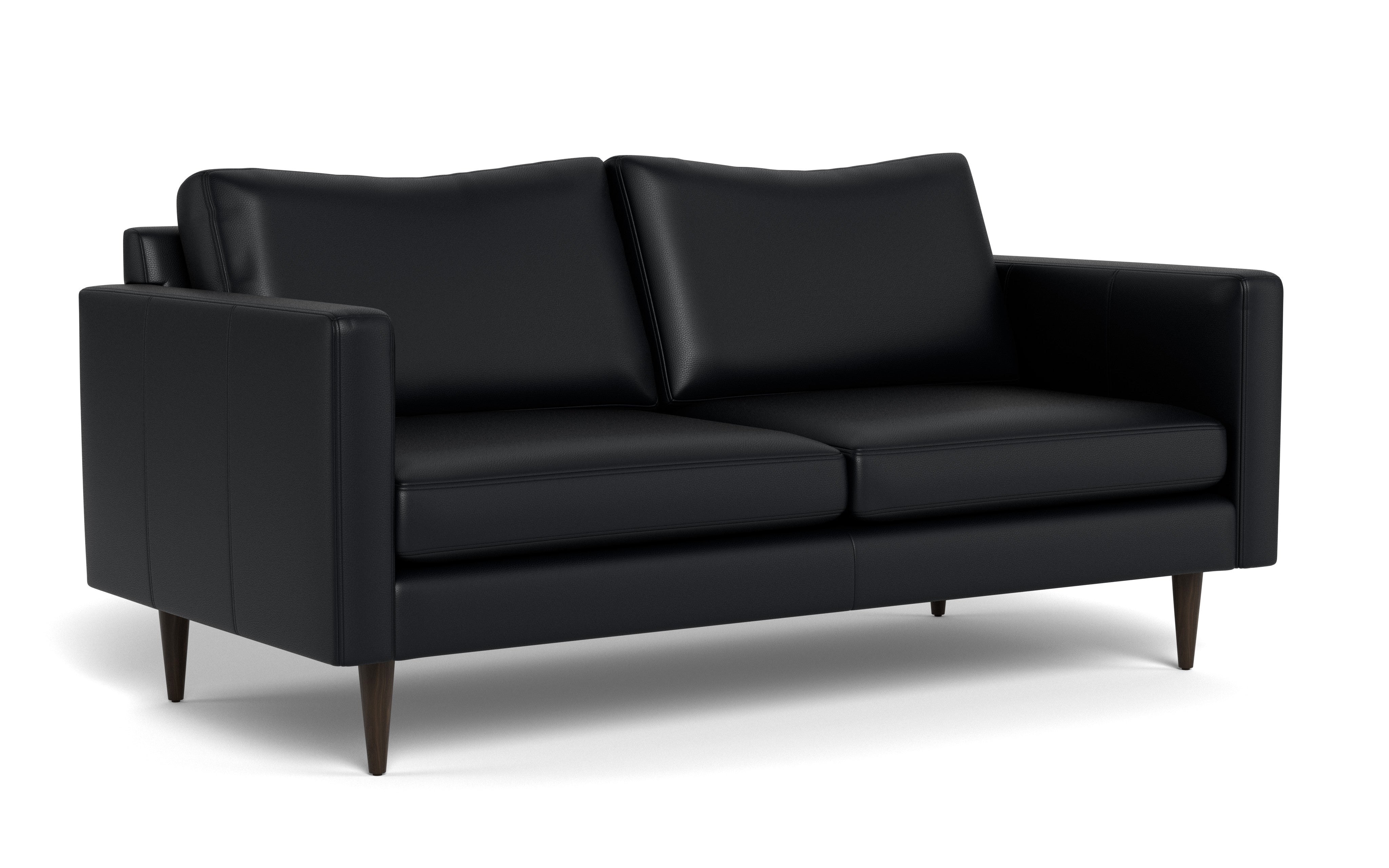 Maverick Leather Apartment Sofa-Fabric Sectional-Tribeca Black Leather-MAK Modern