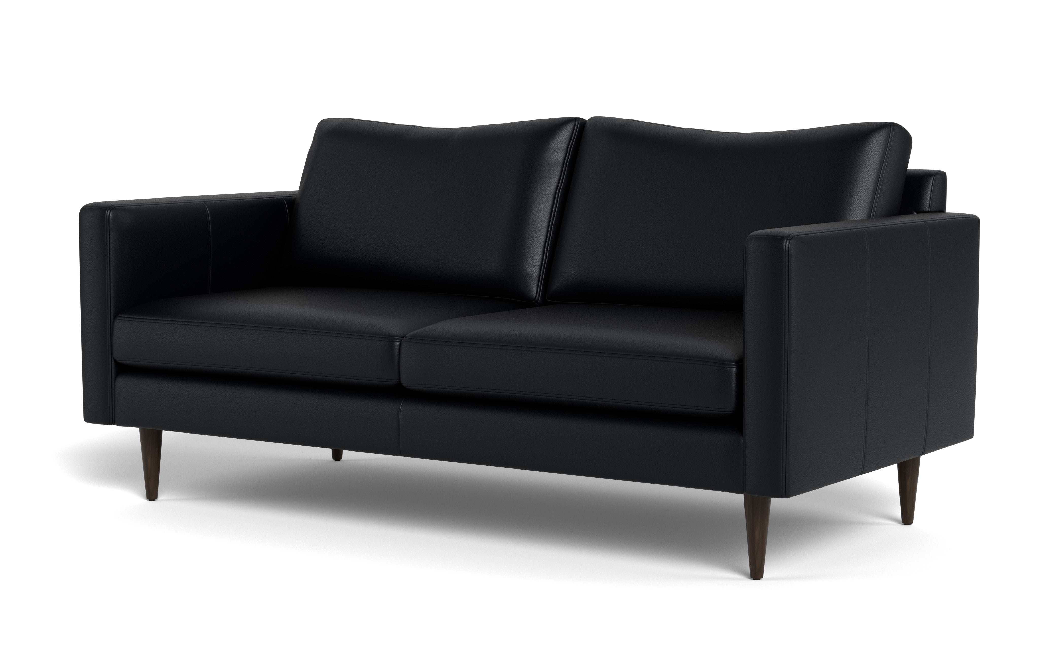 Maverick Leather Apartment Sofa-Fabric Sectional-Tribeca Black Leather-MAK Modern