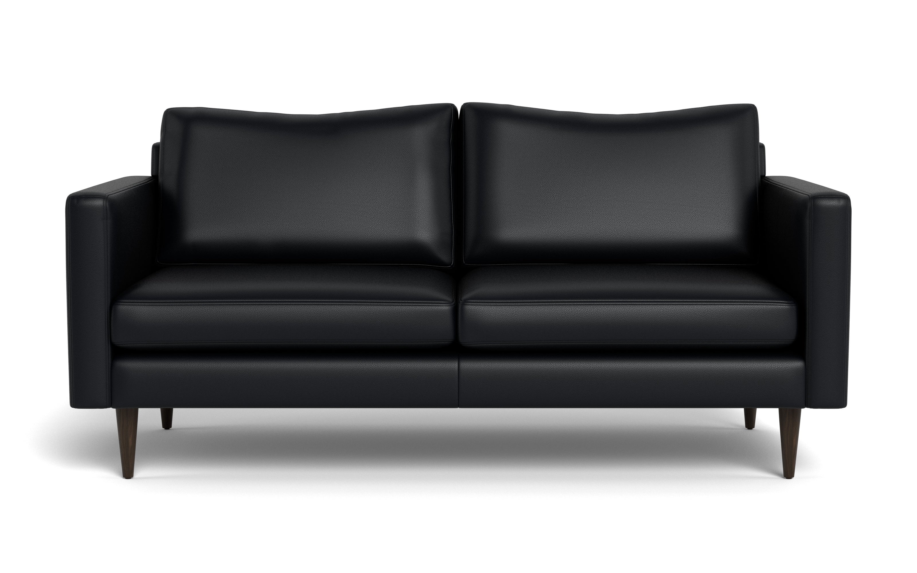 Maverick Leather Apartment Sofa-Fabric Sectional-Tribeca Black Leather-MAK Modern