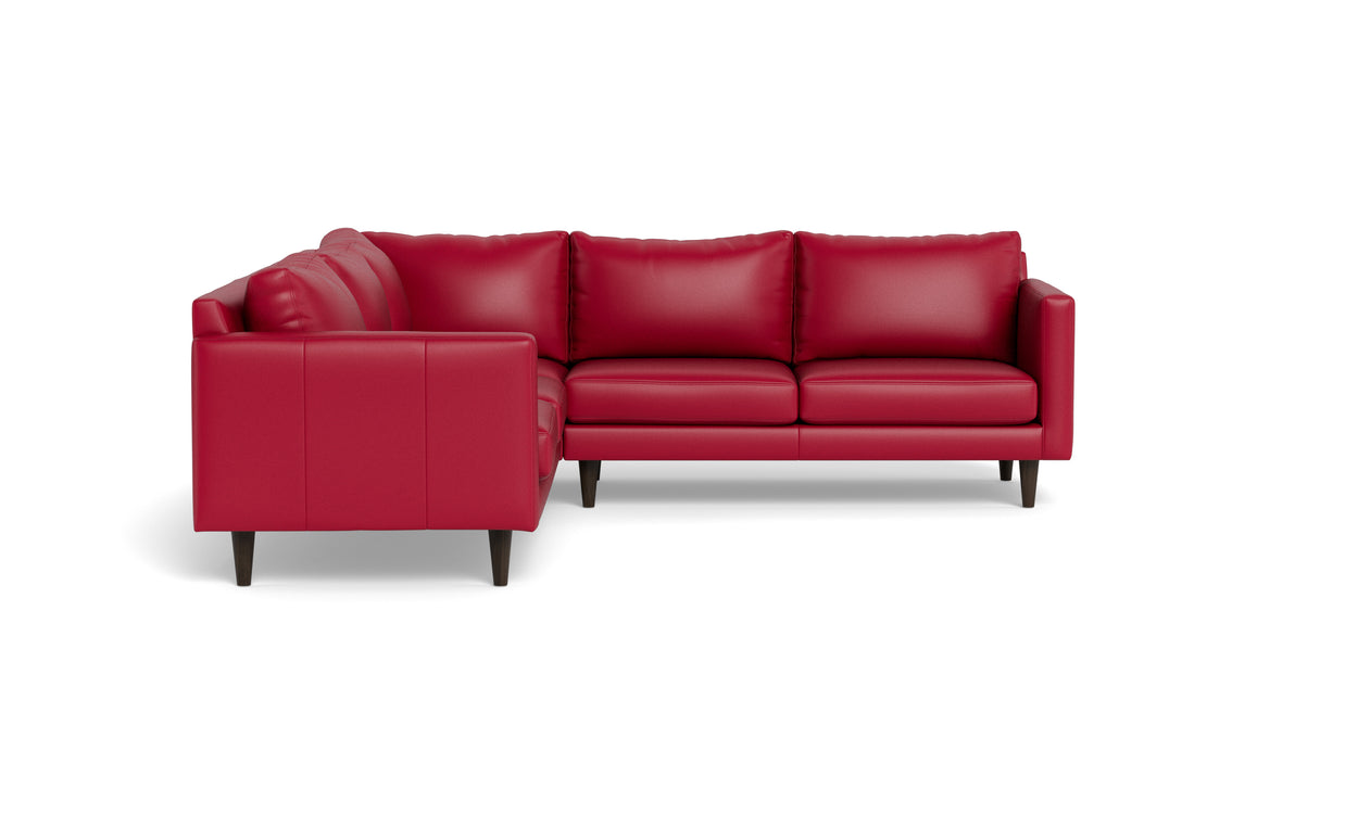 Maverick Leather Corner Sectional-Leather Sofa-Tribeca Scarlet-MAK Modern