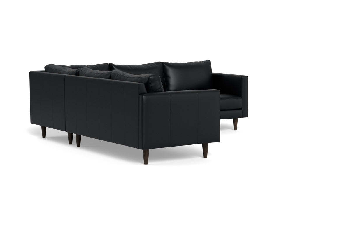Maverick Leather Corner Sectional-Leather Sofa-Tribeca Black Leather-MAK Modern