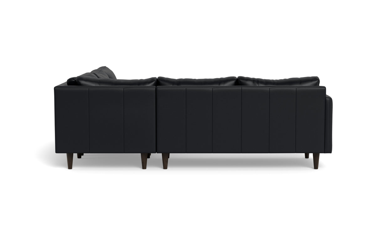 Maverick Leather Corner Sectional-Leather Sofa-Tribeca Black Leather-MAK Modern