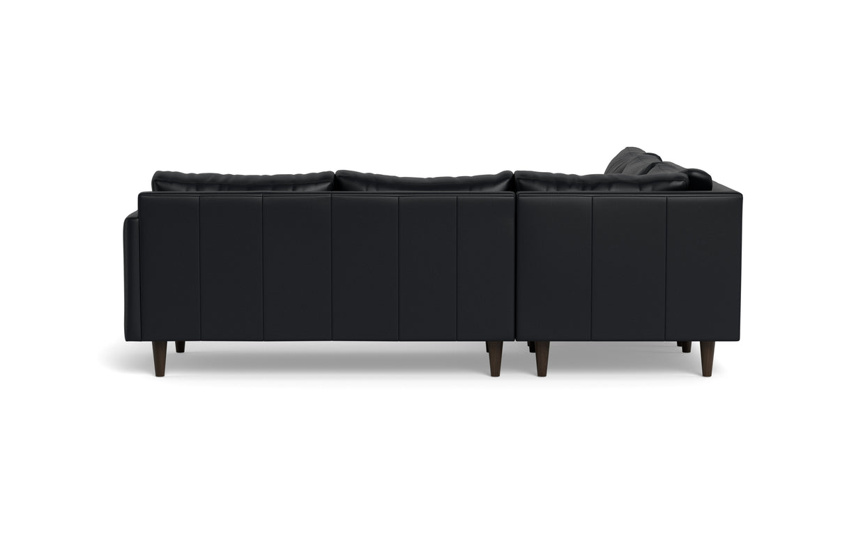 Maverick Leather Corner Sectional-Leather Sofa-Tribeca Black Leather-MAK Modern