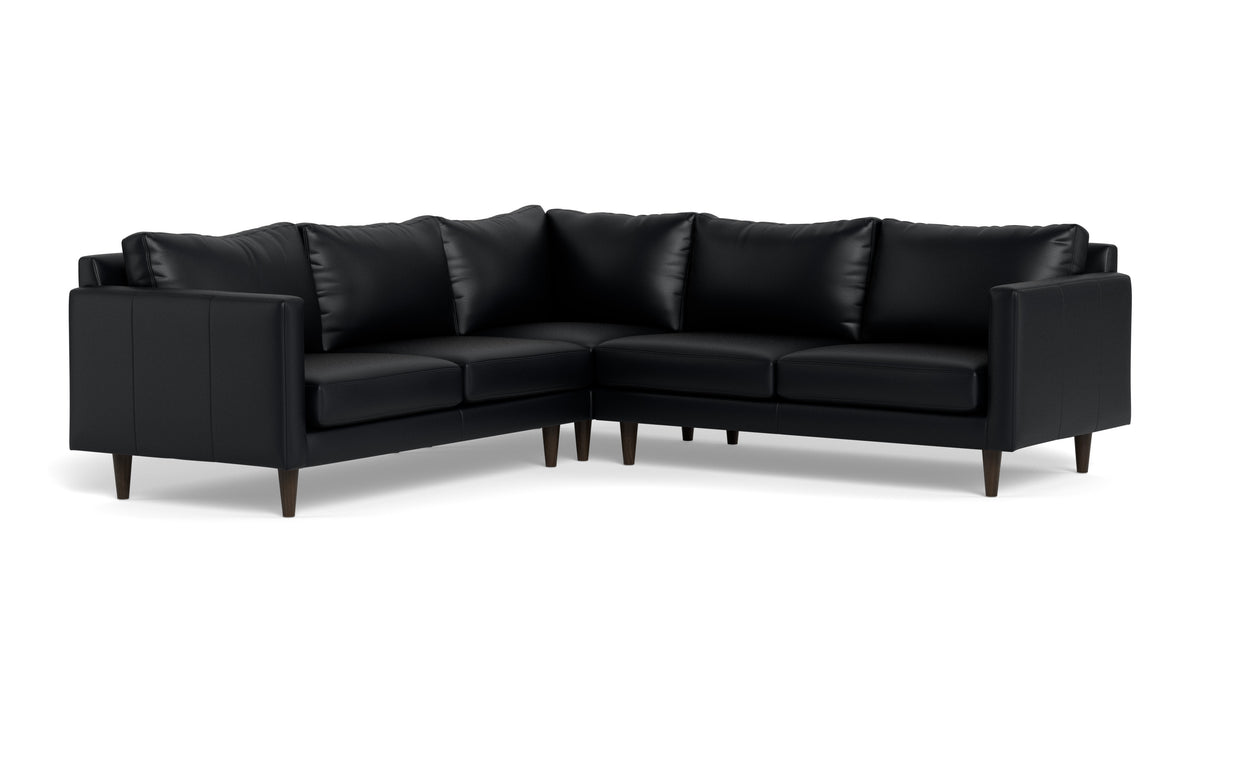 Maverick Leather Corner Sectional-Leather Sofa-Tribeca Black Leather-MAK Modern