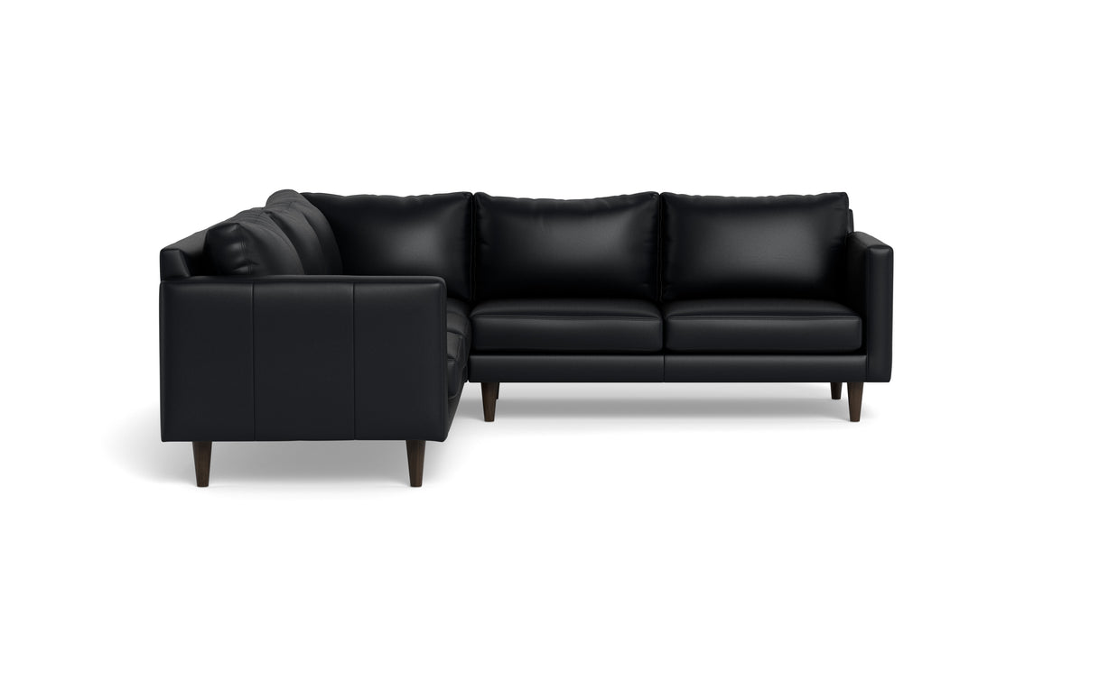 Maverick Leather Corner Sectional-Leather Sofa-Tribeca Black Leather-MAK Modern