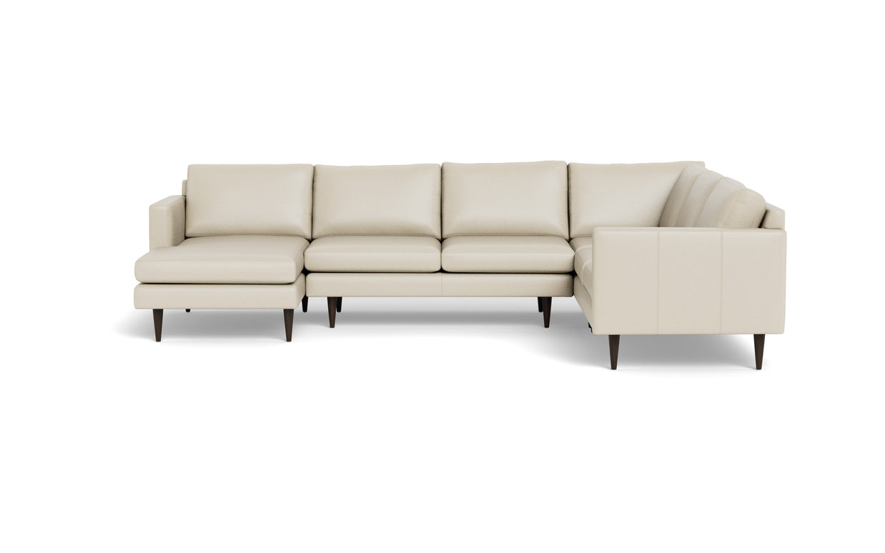 Maverick Leather Corner Sectionals With Left Chaise-Leather Sofa-Tribeca Cream Leather-MAK Modern