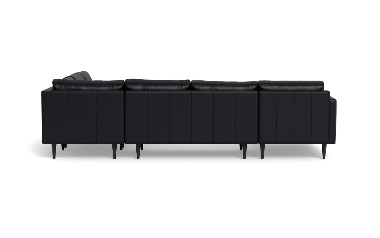 Maverick Leather Corner Sectionals With Left Chaise-Leather Sofa-Tribeca Black Leather-MAK Modern