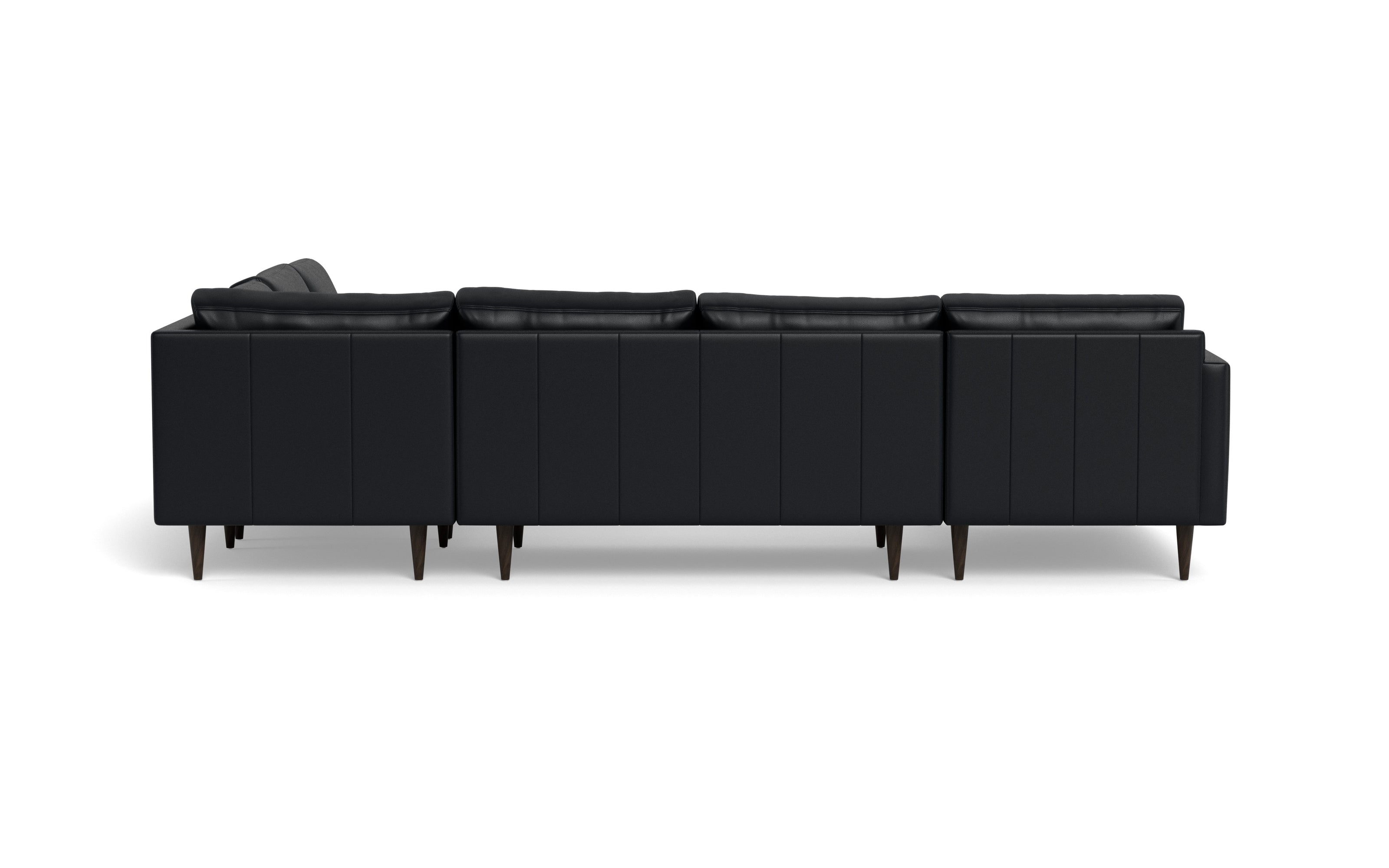 Maverick Leather Corner Sectionals With Left Chaise-Leather Sofa-Tribeca Black Leather-MAK Modern