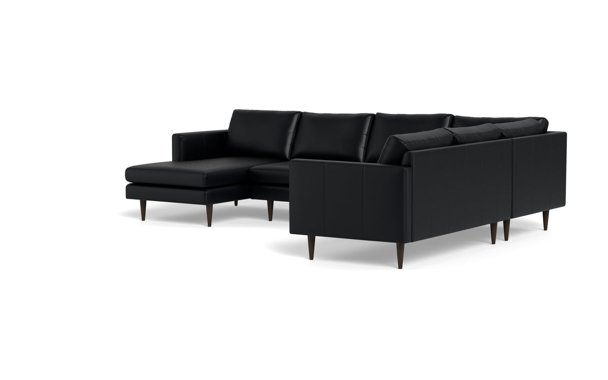 Maverick Leather Corner Sectionals With Left Chaise-Leather Sofa-Tribeca Black Leather-MAK Modern