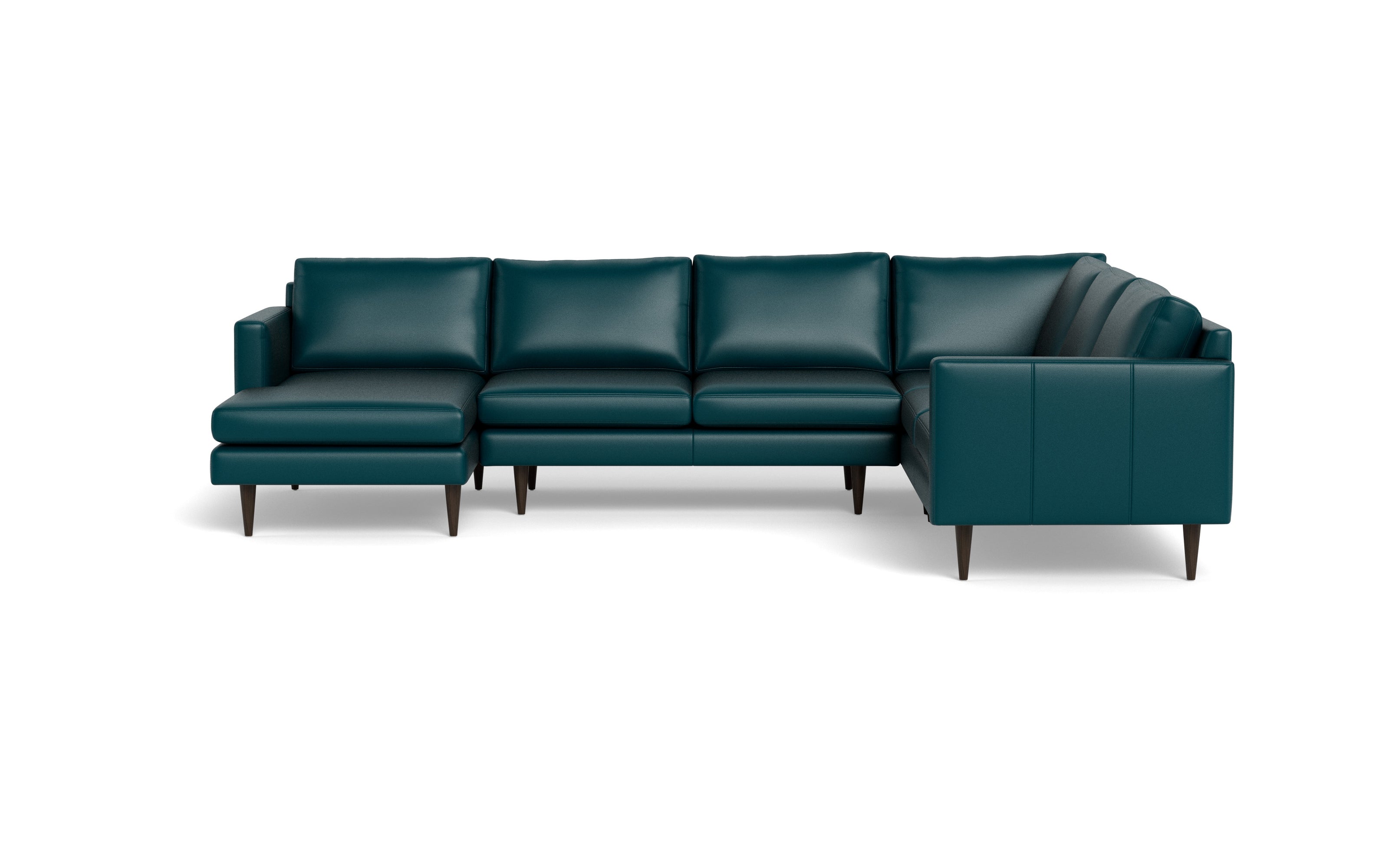 Maverick Leather Corner Sectionals With Left Chaise-Leather Sofa-Tribeca Lagoon-MAK Modern