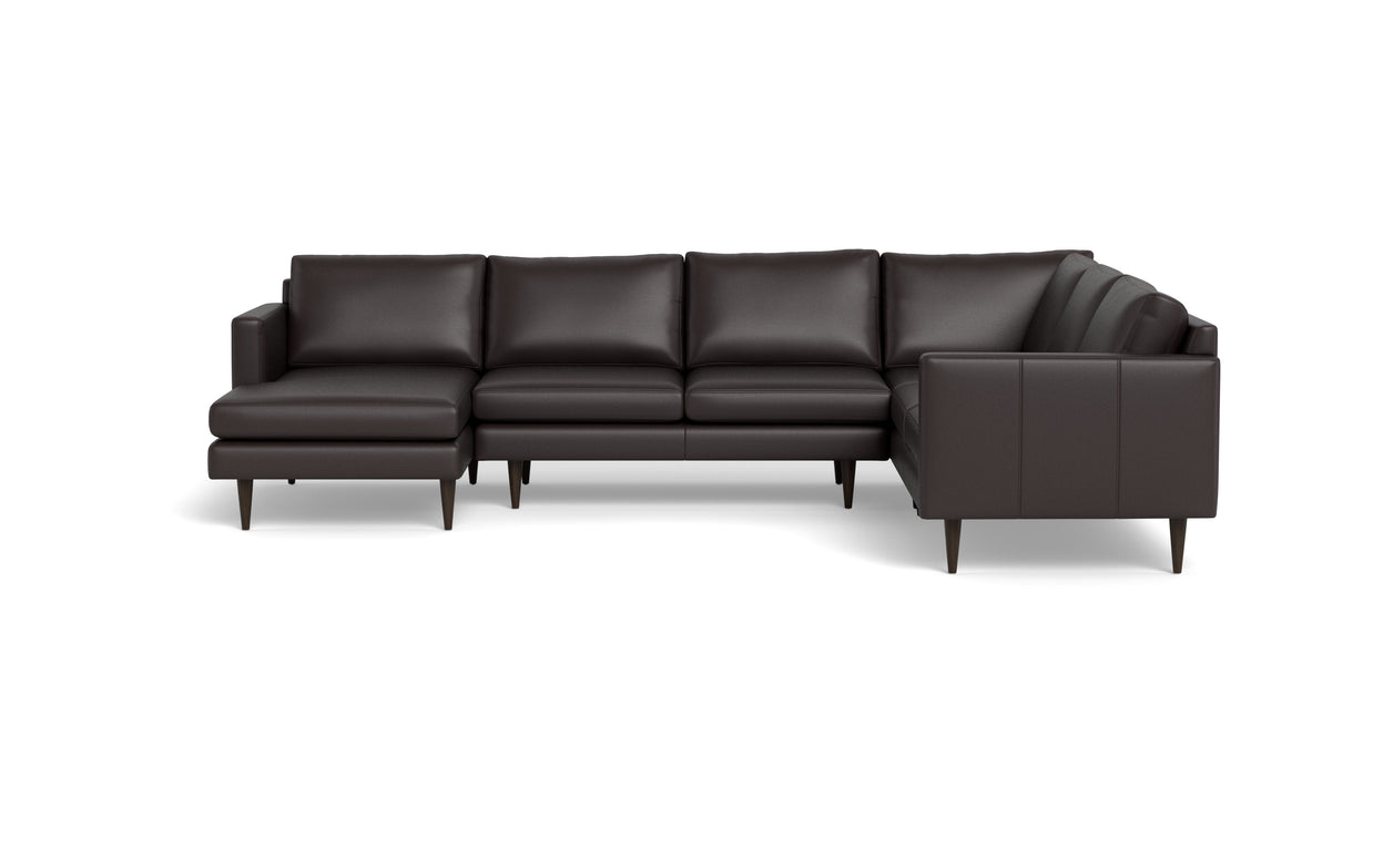 Maverick Leather Corner Sectionals With Left Chaise-Leather Sofa-Tribeca Quarry Leather-MAK Modern