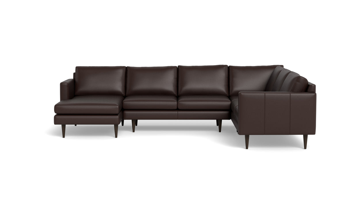 Maverick Leather Corner Sectionals With Left Chaise-Leather Sofa-Tribeca Espresso Leather-MAK Modern
