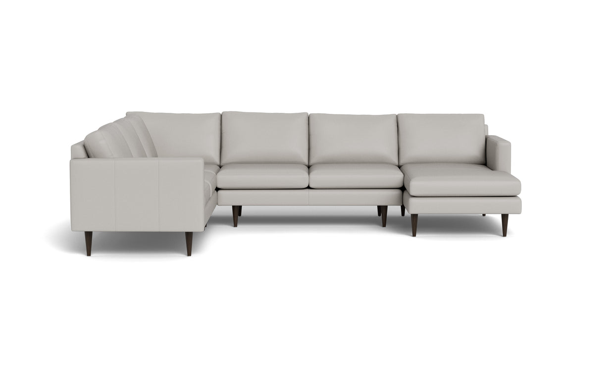 Maverick Leather Corner Sectionals With Right Chaise-Leather Sofa-Tribeca Chelsea-MAK Modern