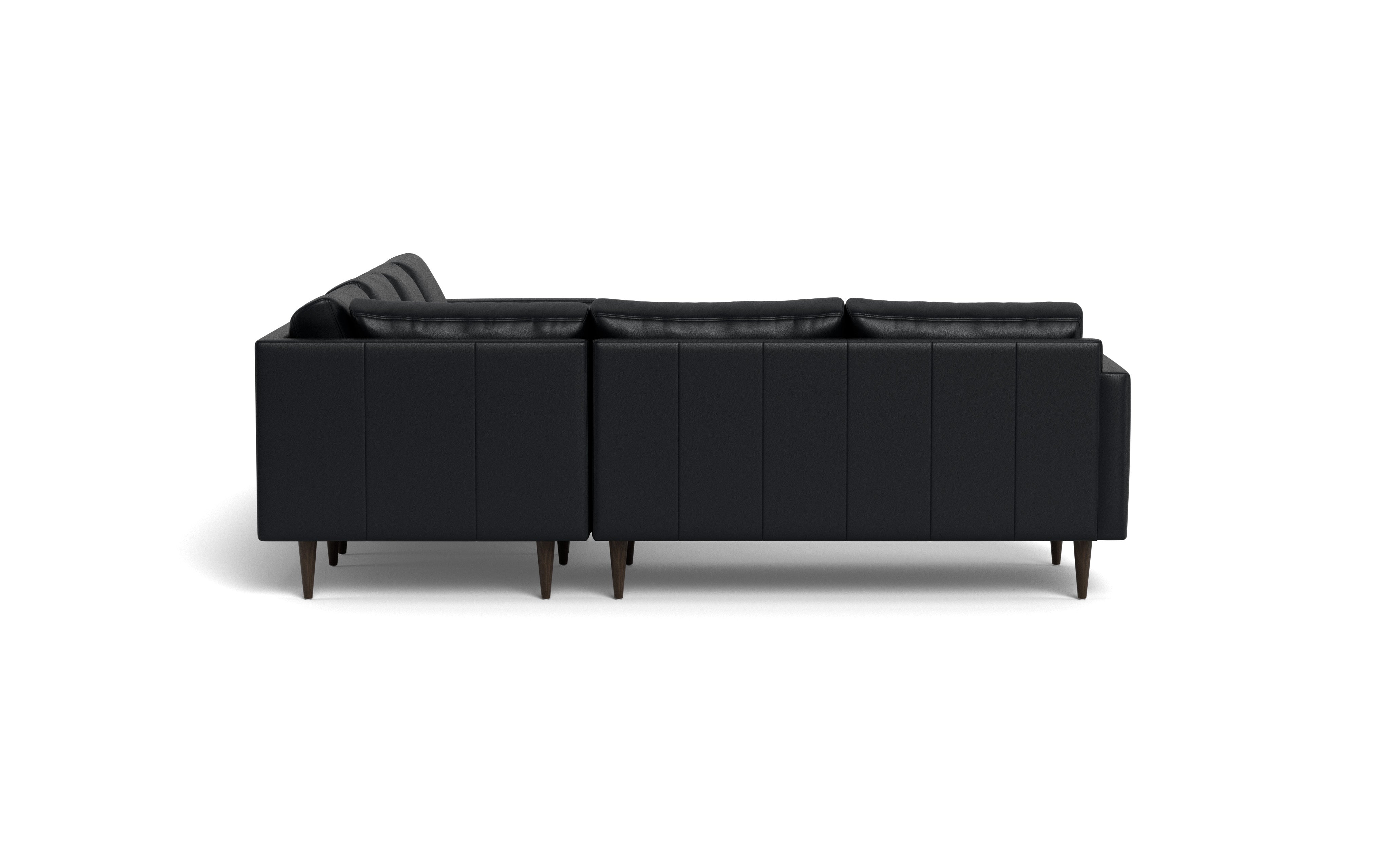 Maverick Leather Corner Sectionals With Right Chaise-Leather Sofa-Tribeca Black Leather-MAK Modern