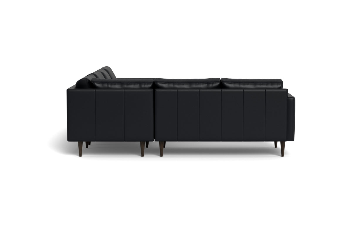 Maverick Leather Corner Sectionals With Right Chaise-Leather Sofa-Tribeca Black Leather-MAK Modern
