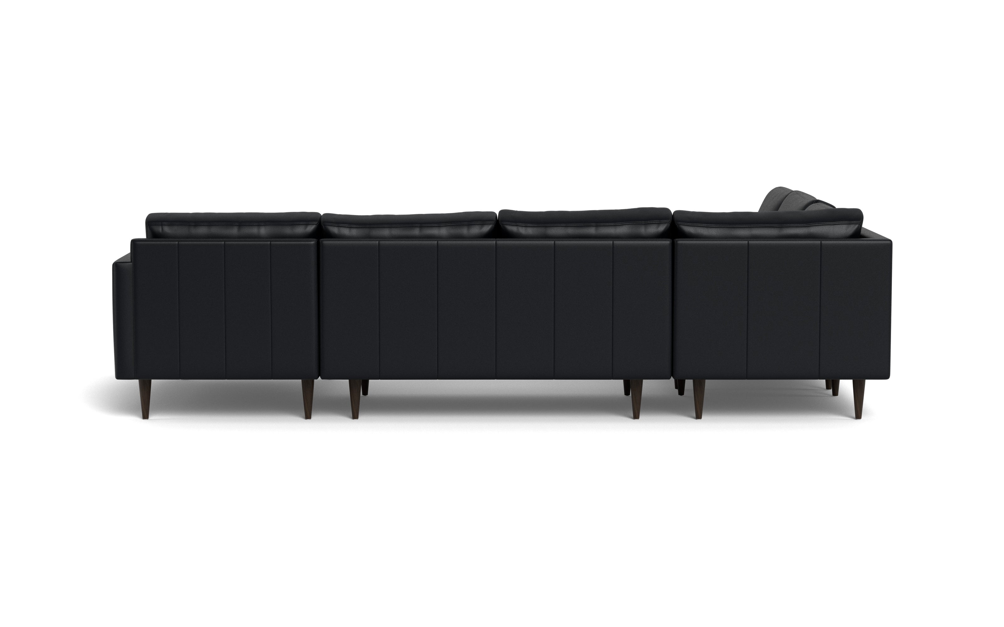 Maverick Leather Corner Sectionals With Right Chaise-Leather Sofa-Tribeca Black Leather-MAK Modern