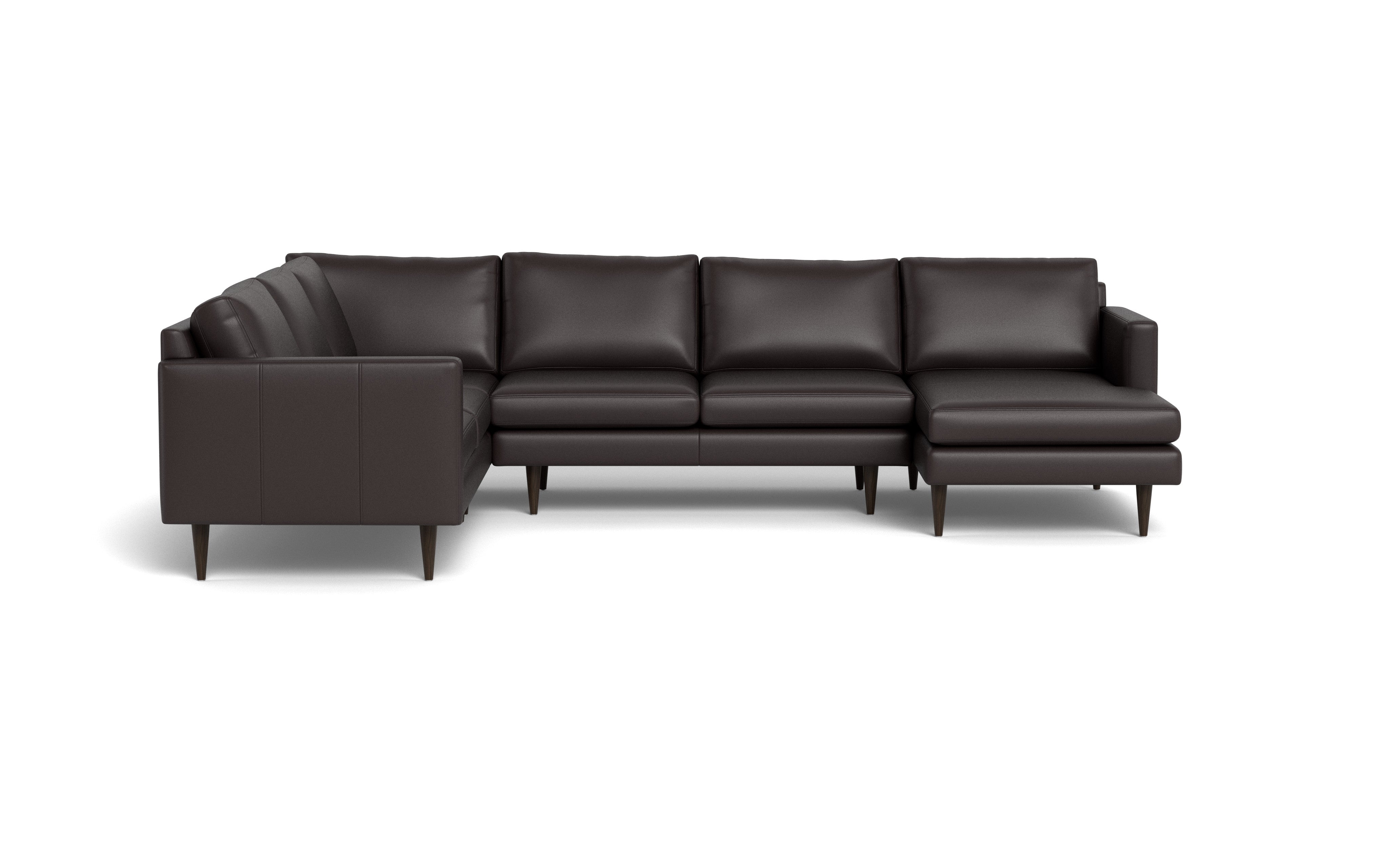 Maverick Leather Corner Sectionals With Right Chaise-Leather Sofa-Tribeca Quarry Leather-MAK Modern