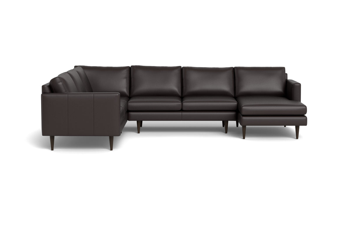Maverick Leather Corner Sectionals With Right Chaise-Leather Sofa-Tribeca Quarry Leather-MAK Modern