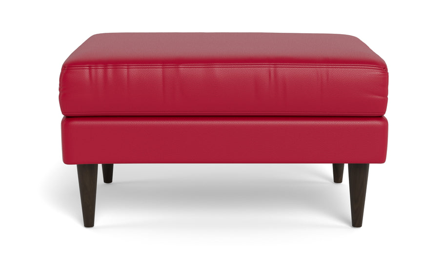 Maverick Leather Ottoman-Leather Sofa-Tribeca Scarlet-MAK Modern