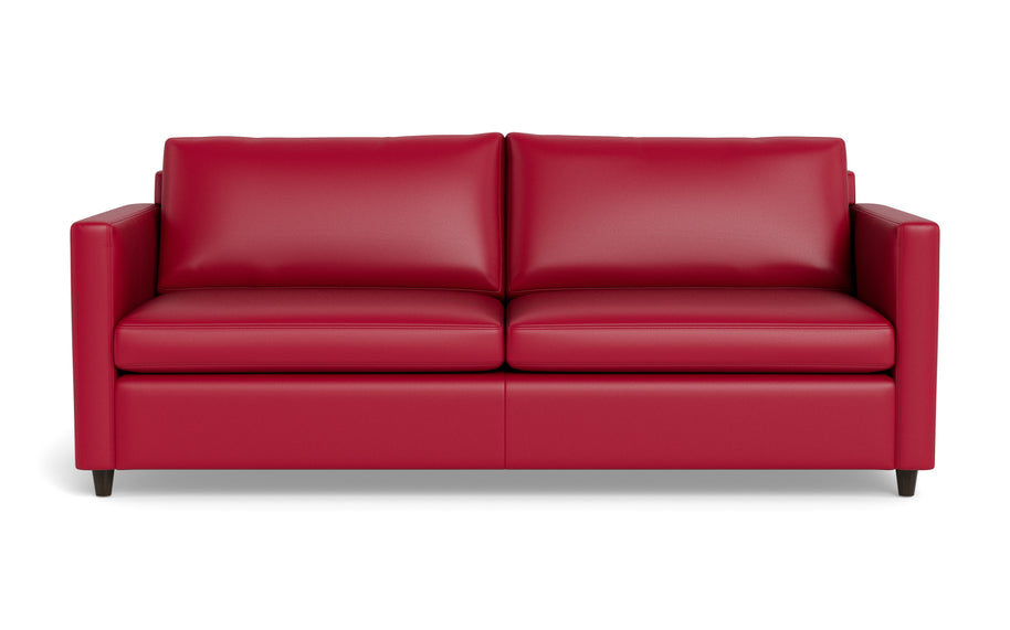 Maverick Leather Queen Sleeper Sofa-Leather Sofa-Tribeca Scarlet-MAK Modern
