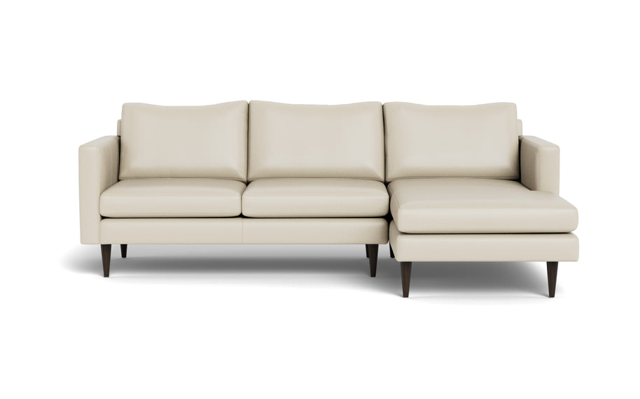 Maverick Leather Right Chaise Sectional-Leather Sofa-Tribeca Cream Leather-MAK Modern