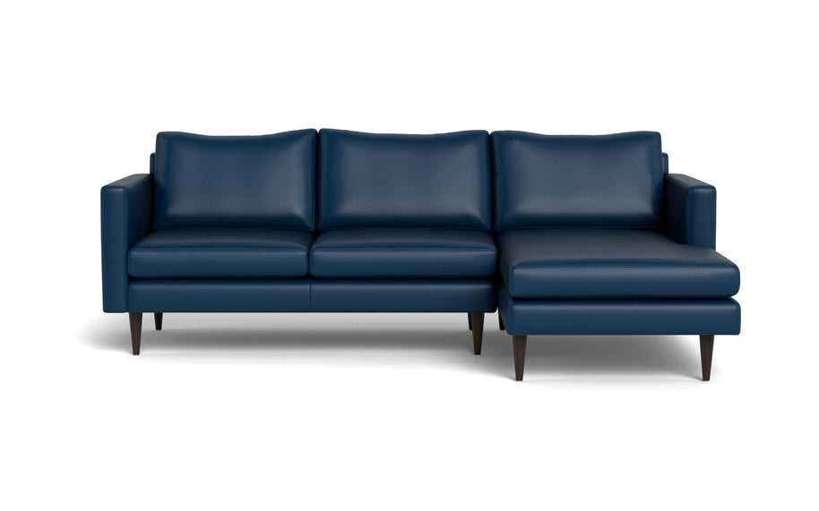 Maverick Leather Right Chaise Sectional-Leather Sofa-Tribeca Cobalt-MAK Modern