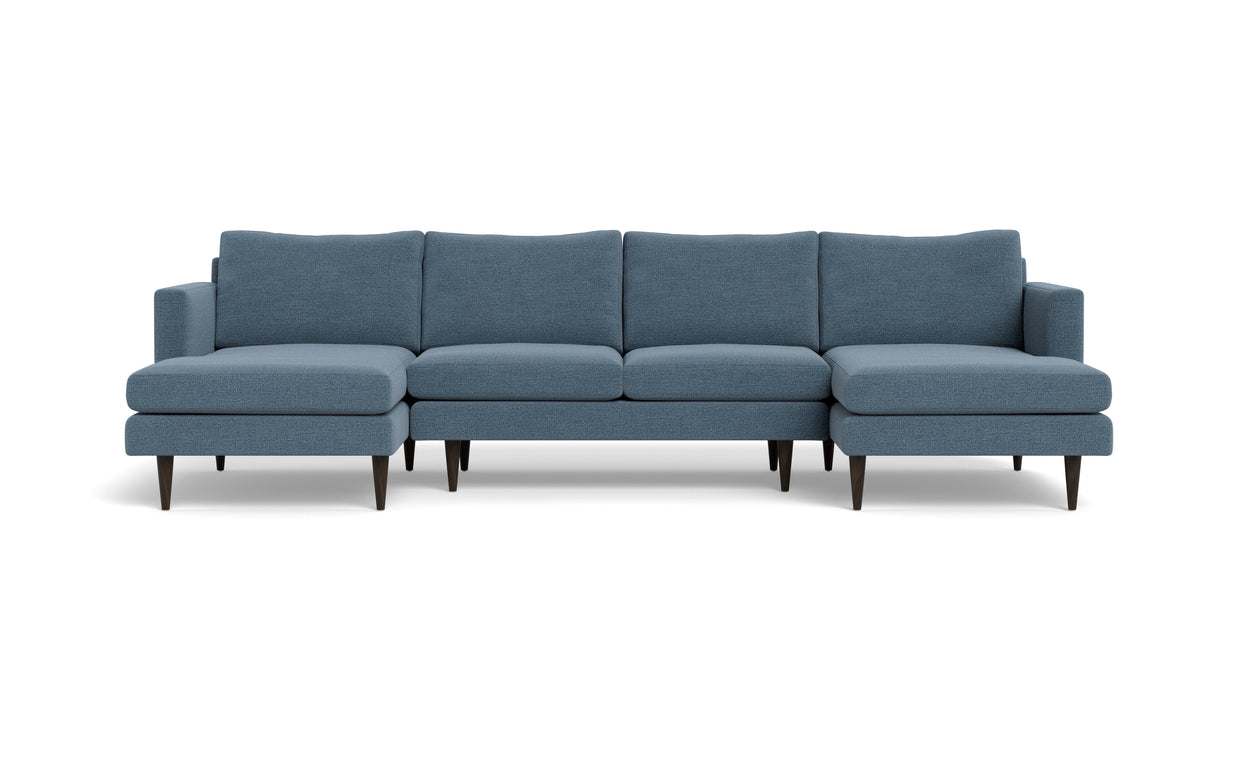 Maverick U Sectional-Fabric Sectional-Elliot French Blue-MAK Modern