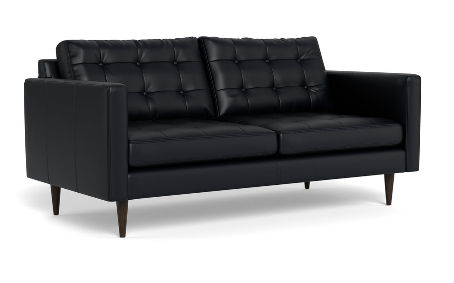 Oakley Leather Apartment Sofa-Fabric Sectional-Tribeca Black Leather-MAK Modern