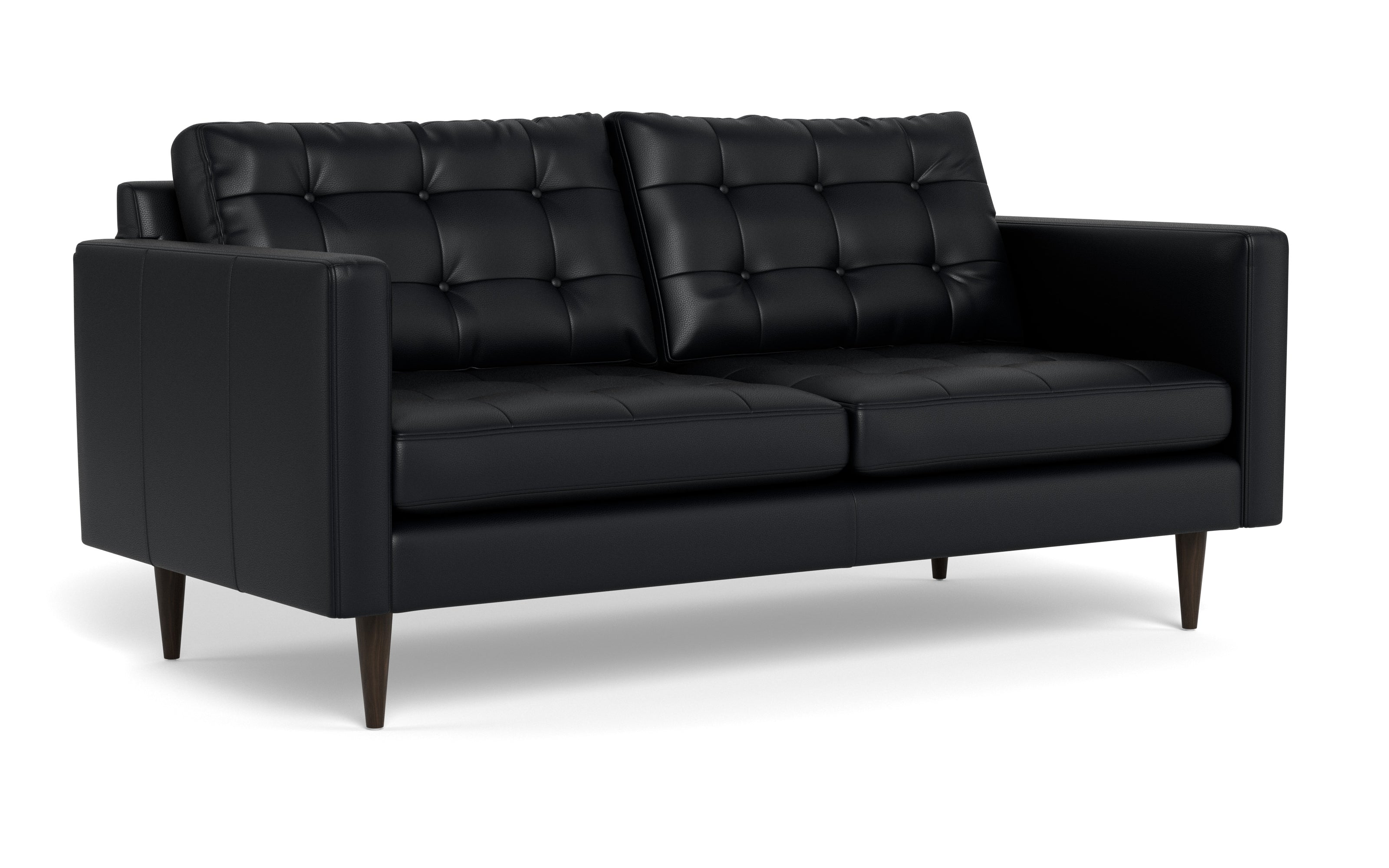Oakley Leather Apartment Sofa-Fabric Sectional-Tribeca Black Leather-MAK Modern