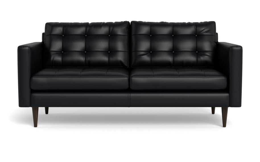 Oakley Leather Apartment Sofa-Fabric Sectional-Tribeca Black Leather-MAK Modern