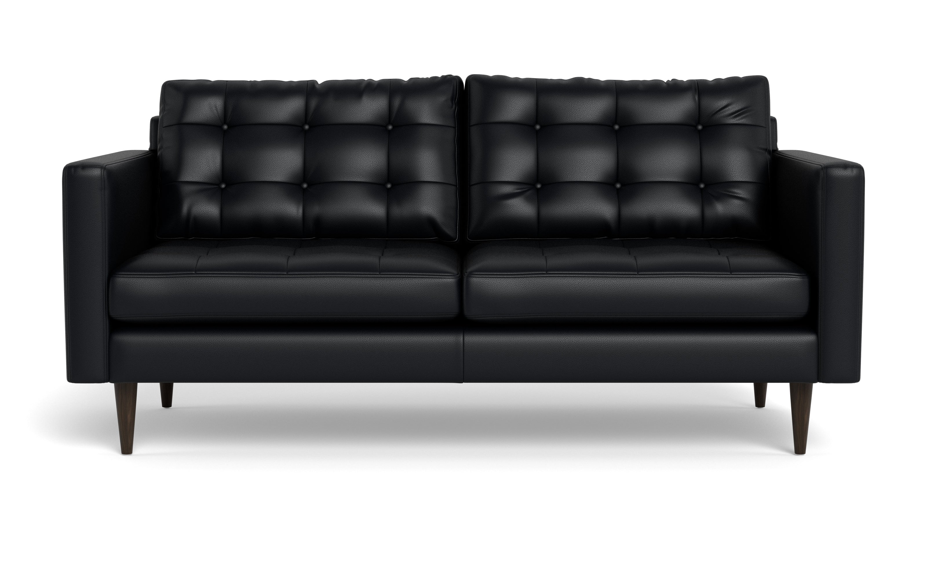 Oakley Leather Apartment Sofa-Fabric Sectional-Tribeca Black Leather-MAK Modern