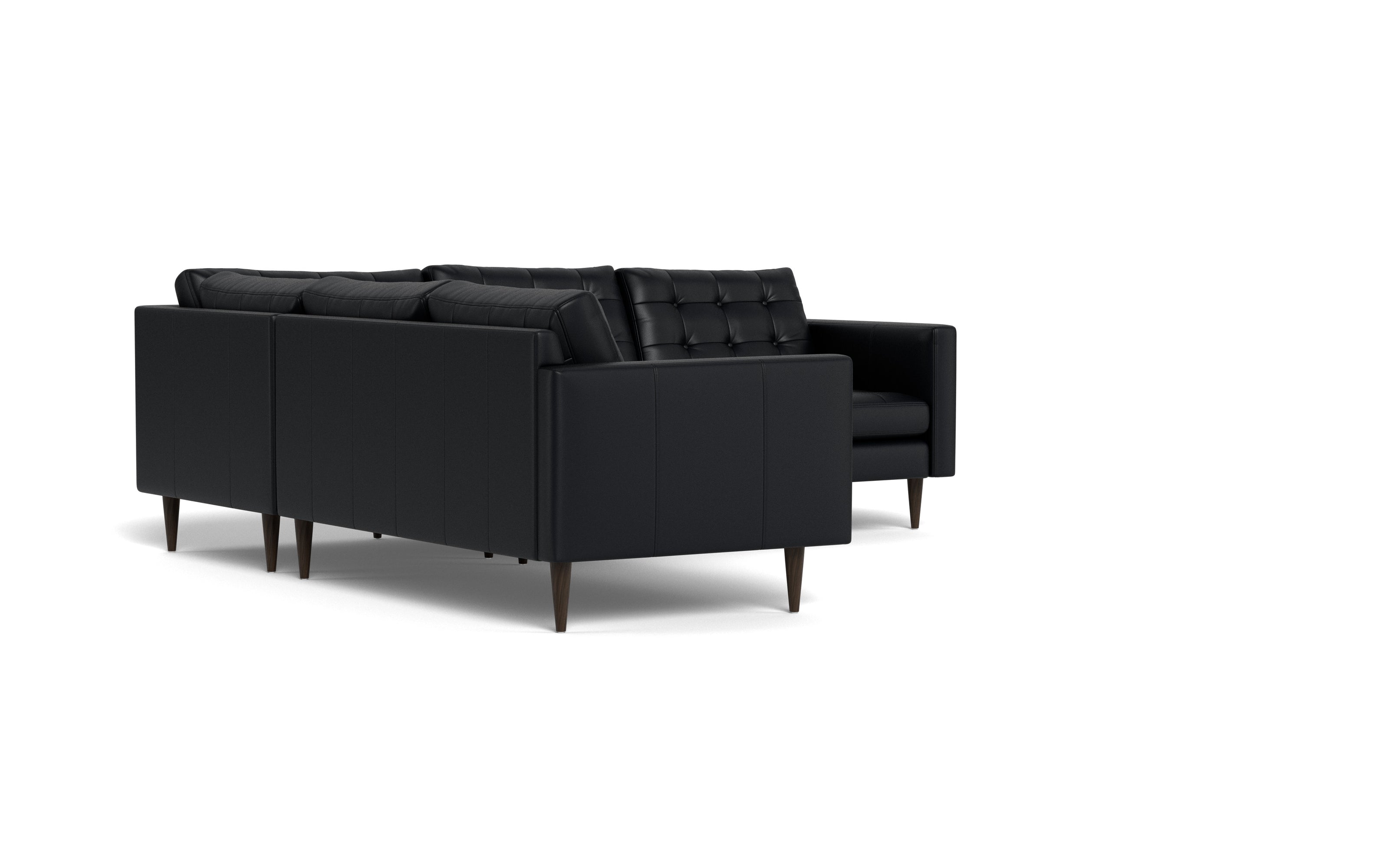 Oakley Leather Corner Sectional-Fabric Sectional-Tribeca Black Leather-MAK Modern
