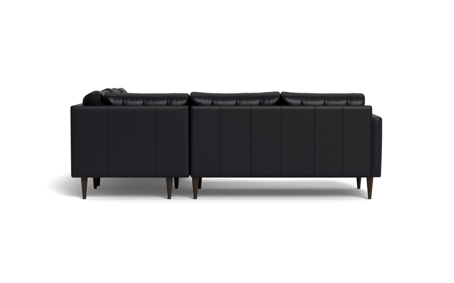 Oakley Leather Corner Sectional-Fabric Sectional-Tribeca Black Leather-MAK Modern